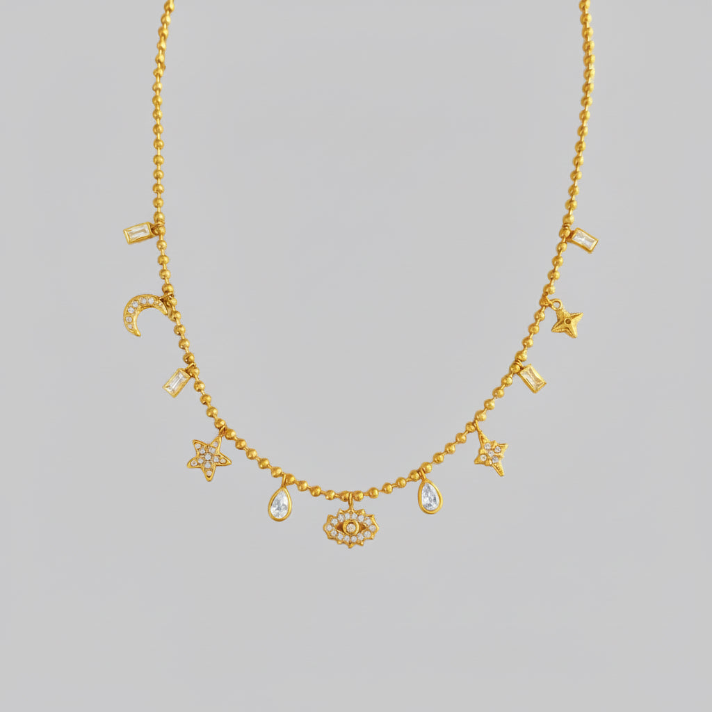Micro charm necklace