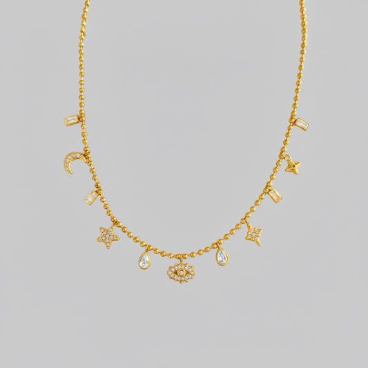 Micro charm necklace