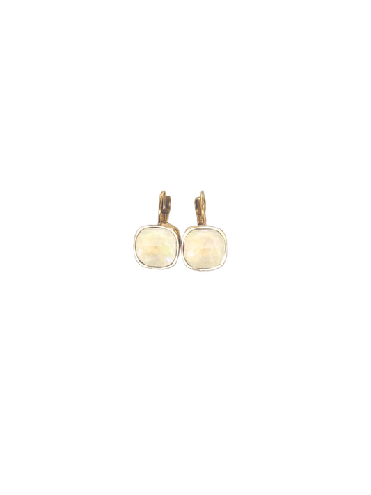 Opal white gold earrings