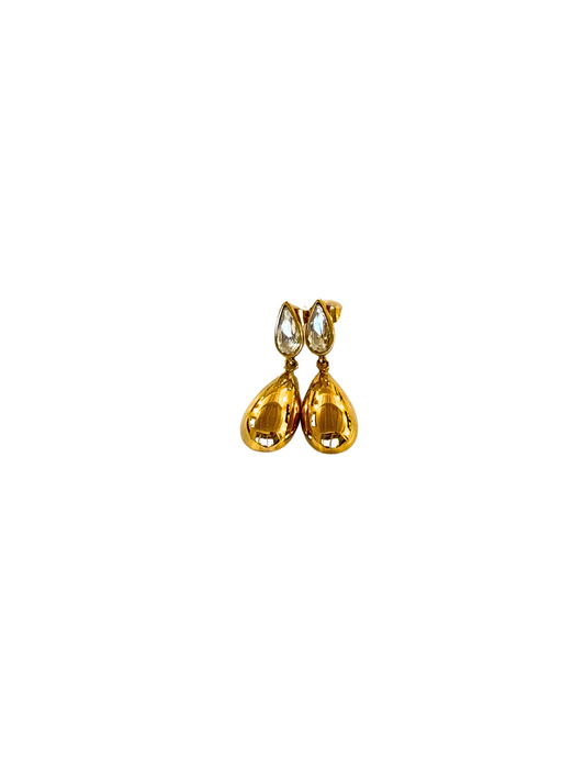 Diamante gold drop earrings
