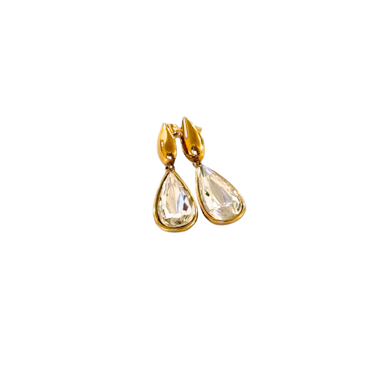 Diamante gold drop earrings